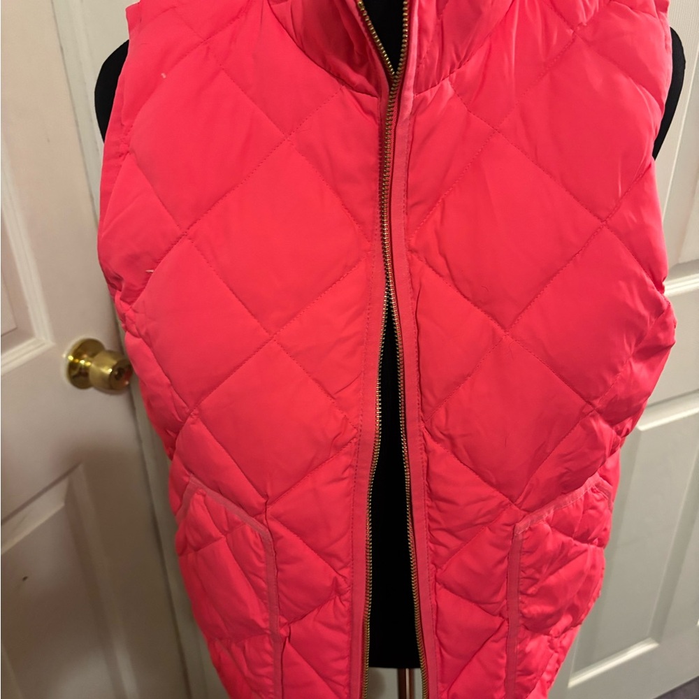 J Crew Women's Pink Quilted Vest